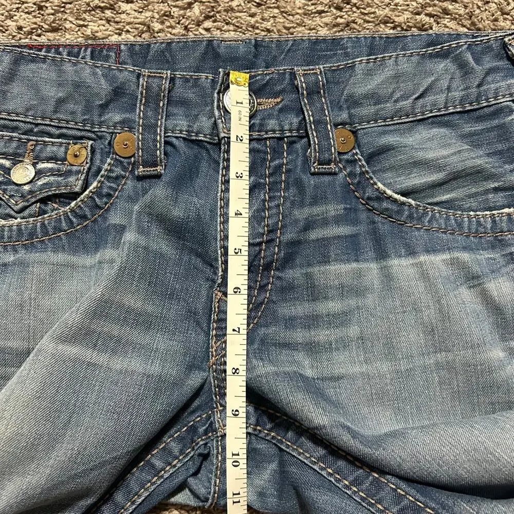 Vintage True Religion Jeans Thick Stitch Ricky Big T y2k Made in USA 31 (33x29)